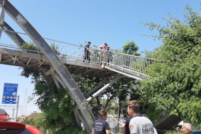 Üst geçide çıkarak intihar etmek isteyen şahıs ikna edildi