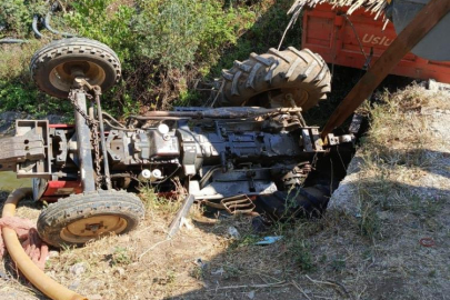 Sulama kanalına devrilen traktörün 20 yaşındaki sürücüsü öldü