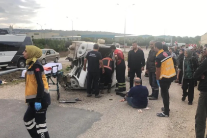 Bursa'da işçi servisi devrildi: 13 yaralı