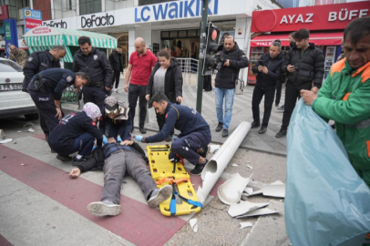 Bursa'daki lodosta çatıdan kopan boru adamın kafasına düştü